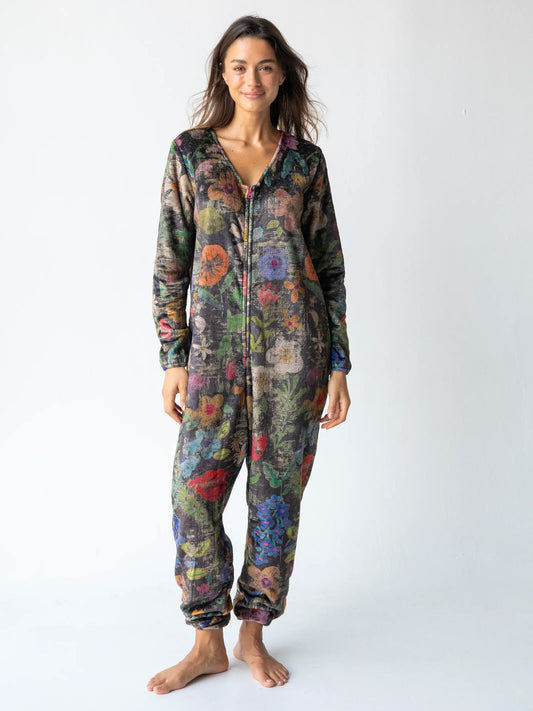 Fleece Onesie Pajamas - Wildflowers