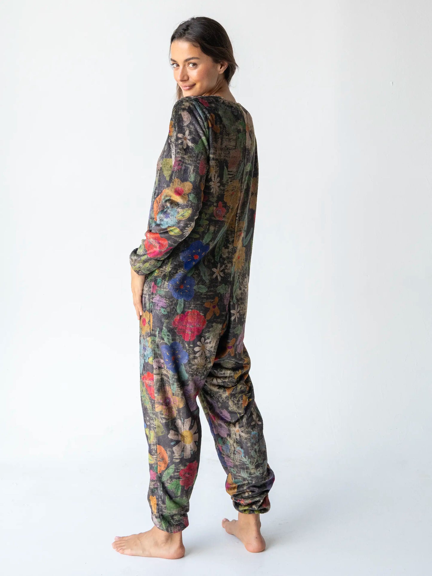 Fleece Onesie Pajamas - Wildflowers