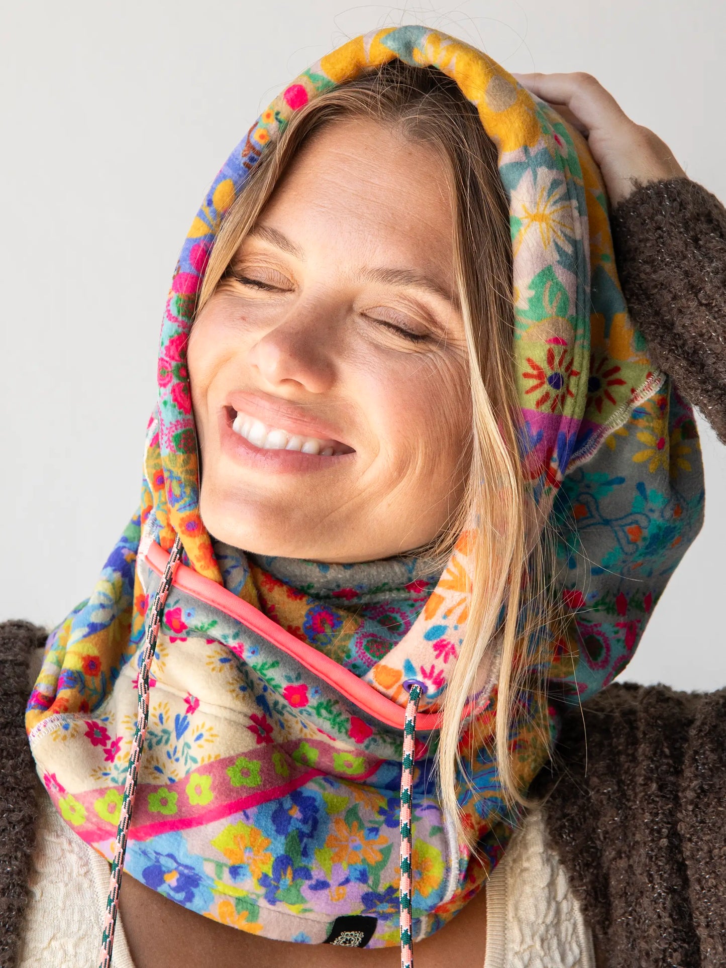 Cozy Balaclava - Folk Flower Patchwork