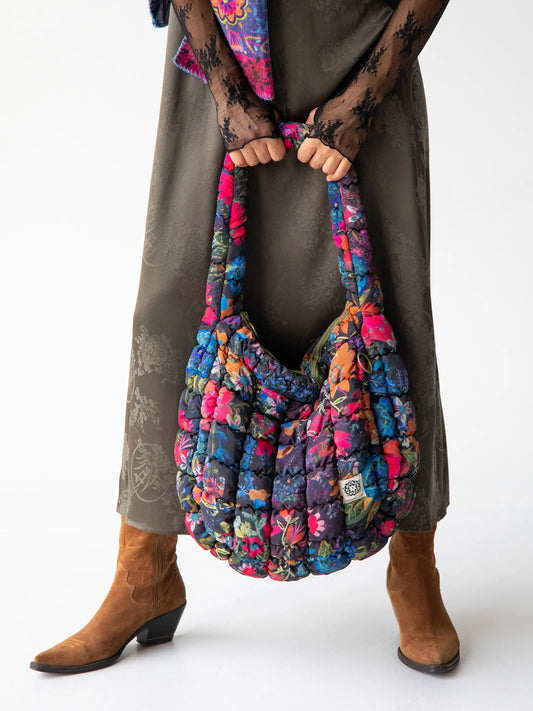 Puffy Fit-It-All Bag - Large Dark Floral Garden