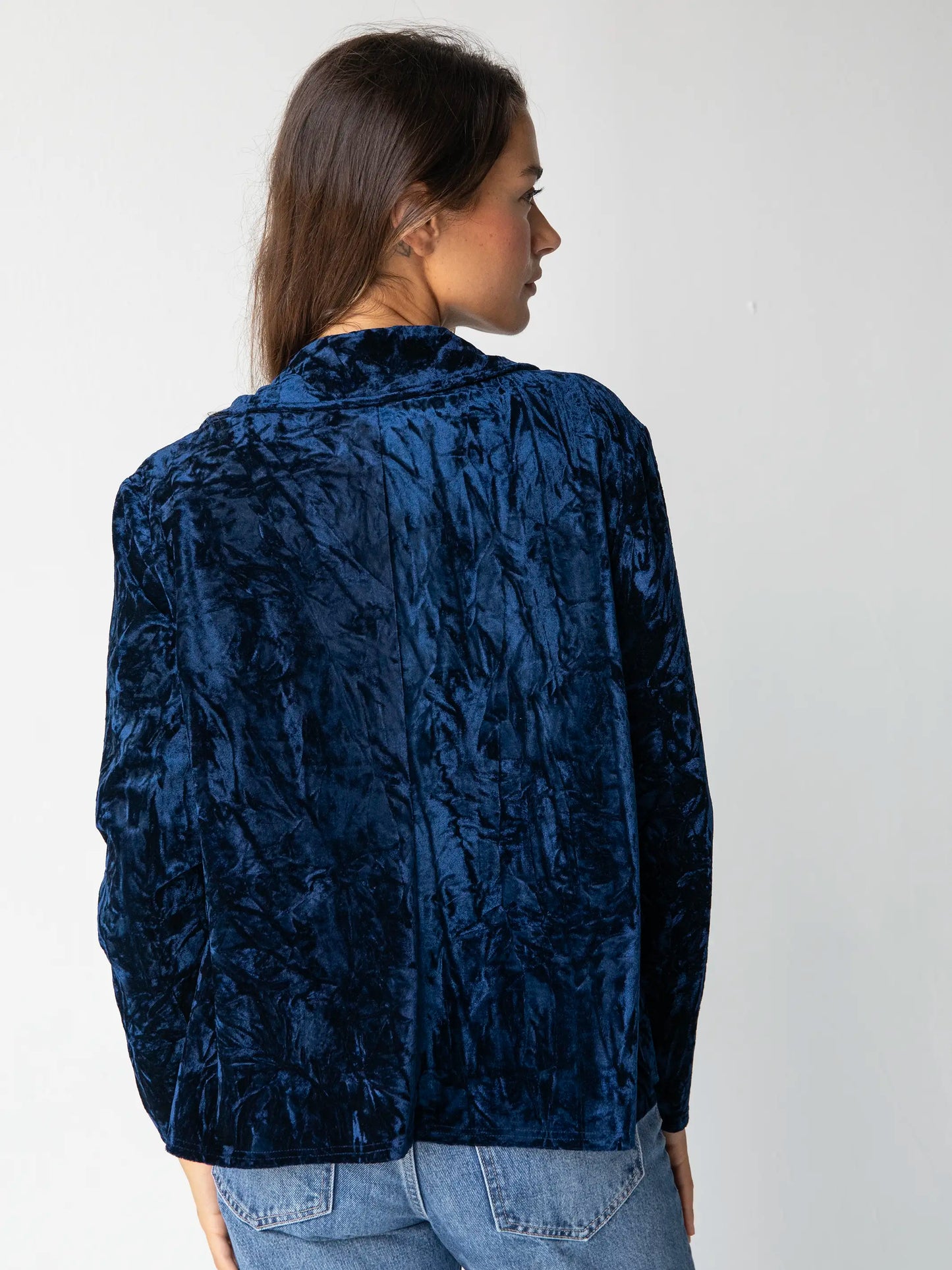 Lennon Velvet Jacket - Navy