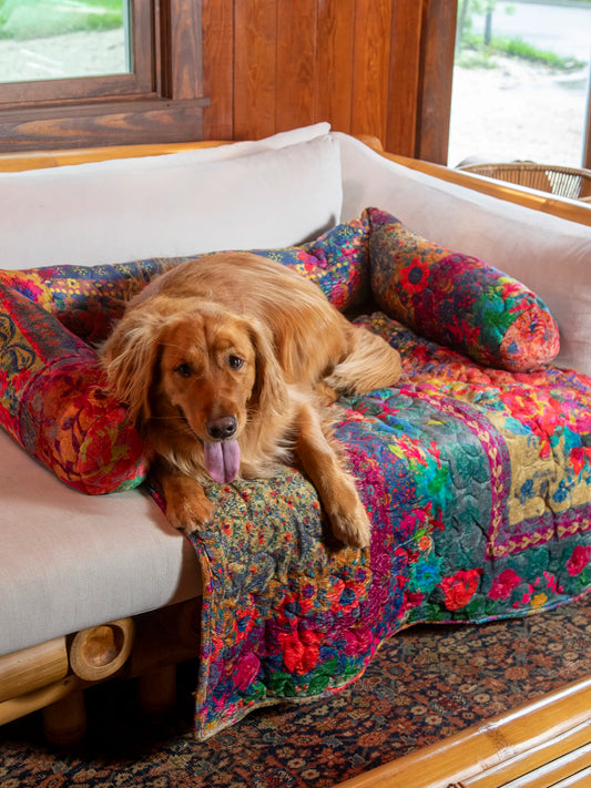 Sofa Pet Bed - Rainbow Bandana Patchwork