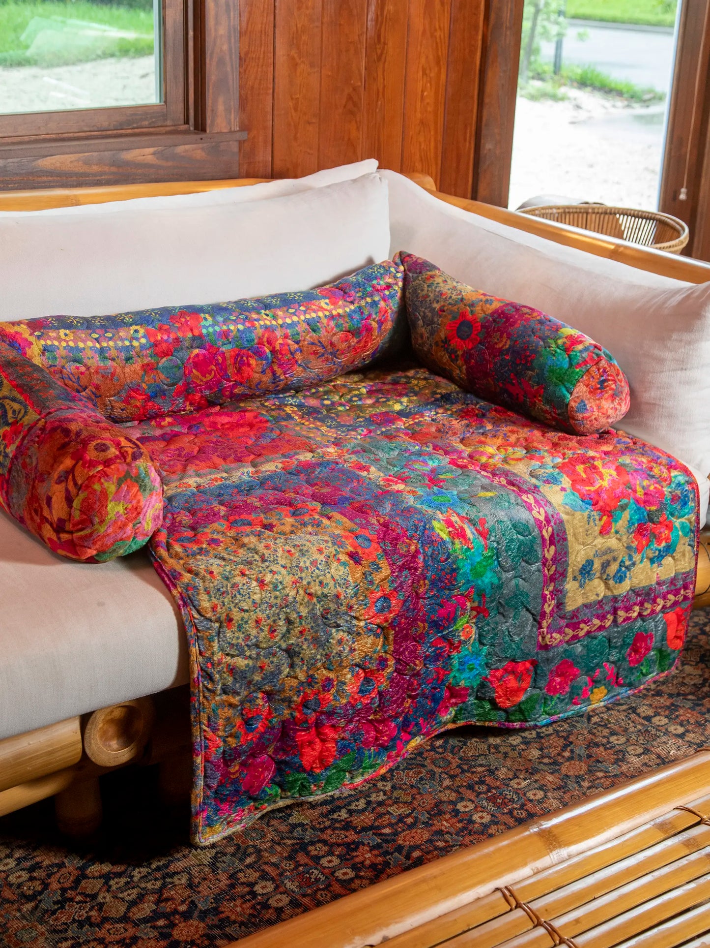 Sofa Pet Bed - Rainbow Bandana Patchwork