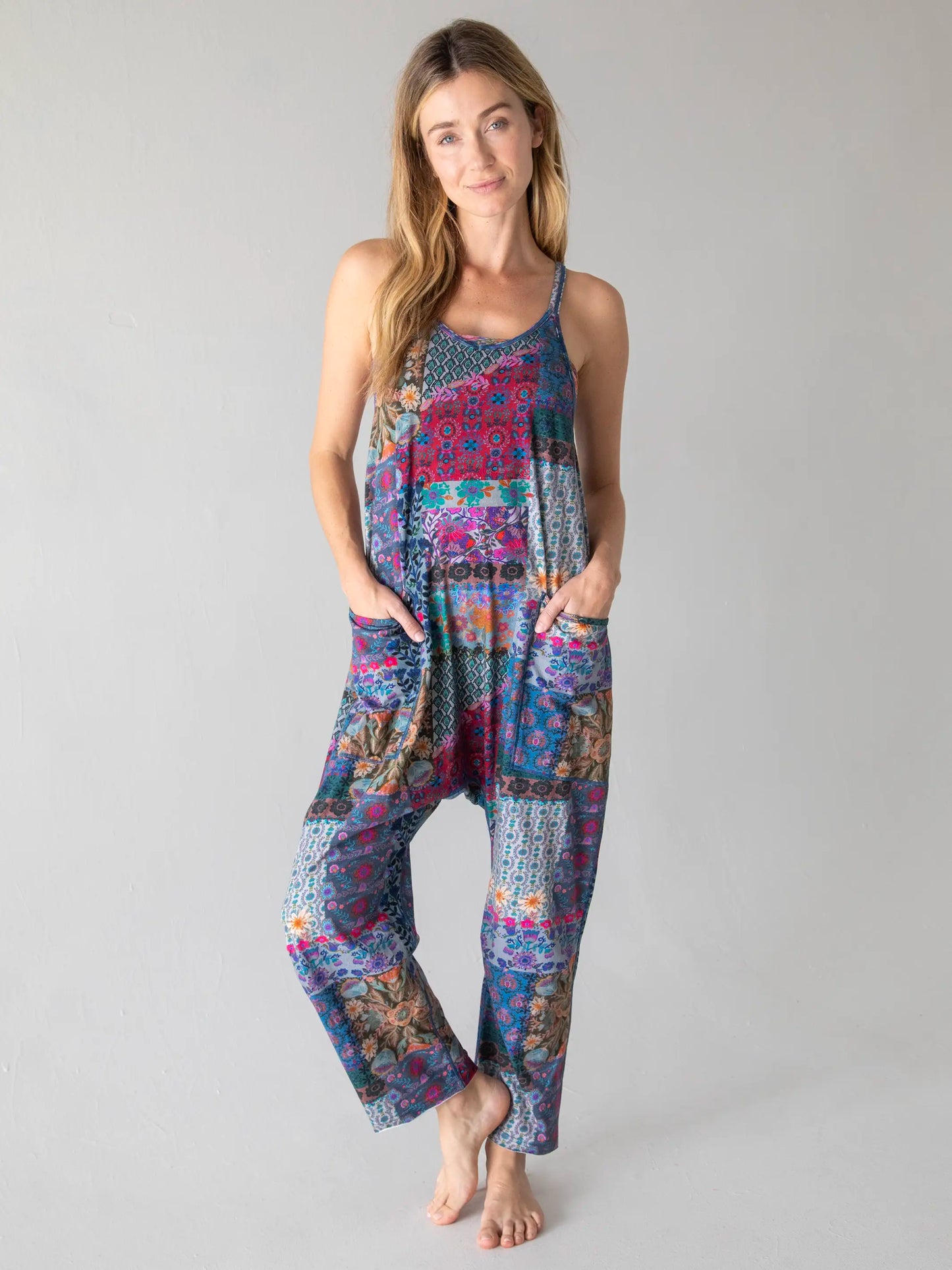 Lucy Jumpsuit - Blue Patchwork