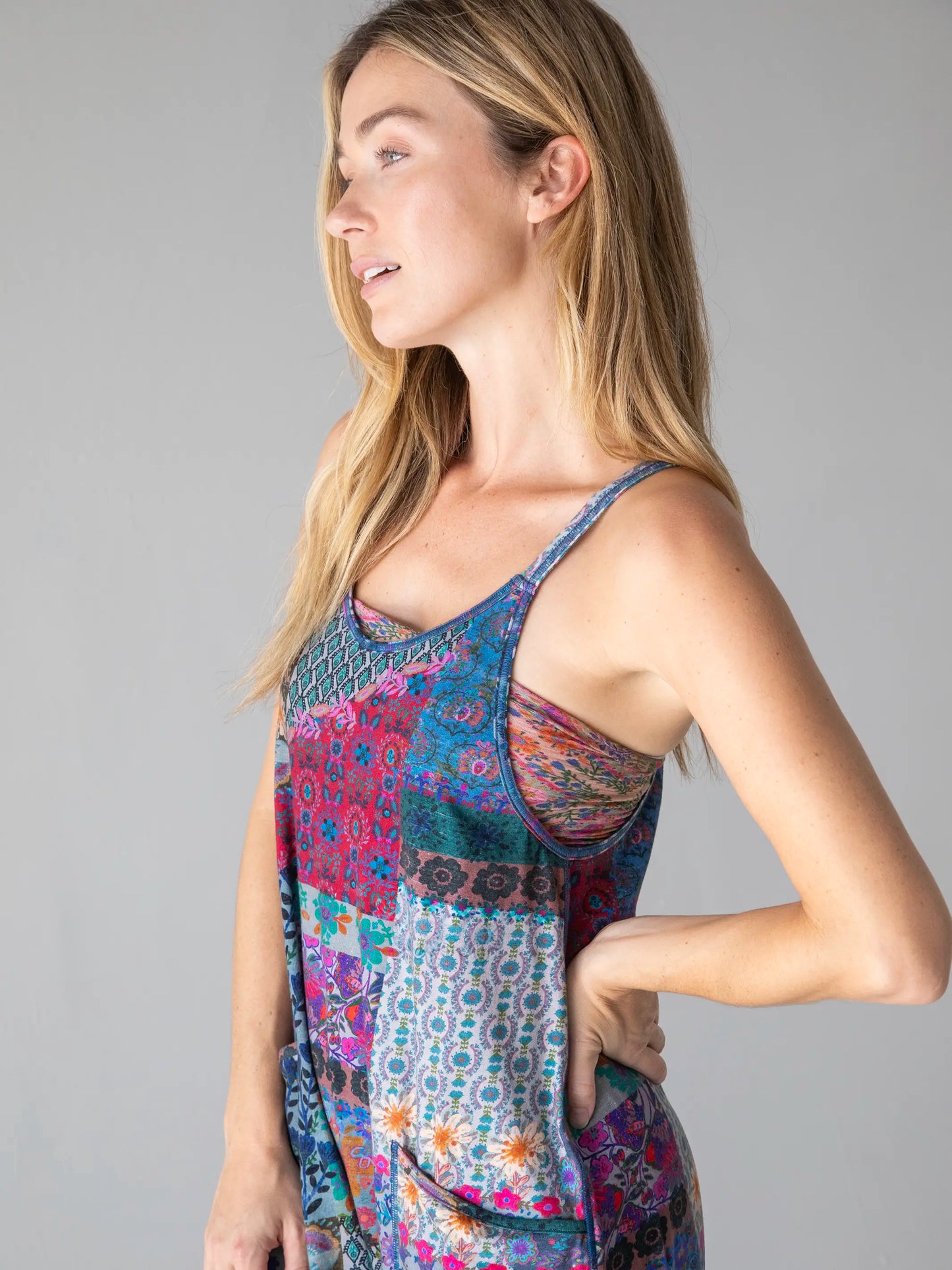 Lucy Jumpsuit - Blue Patchwork