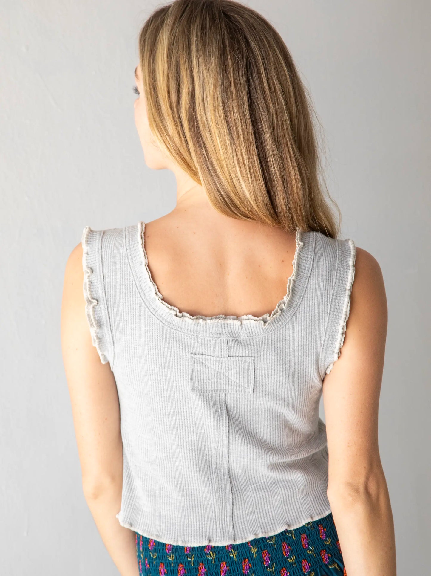 Ruffle Tank - Heather Grey