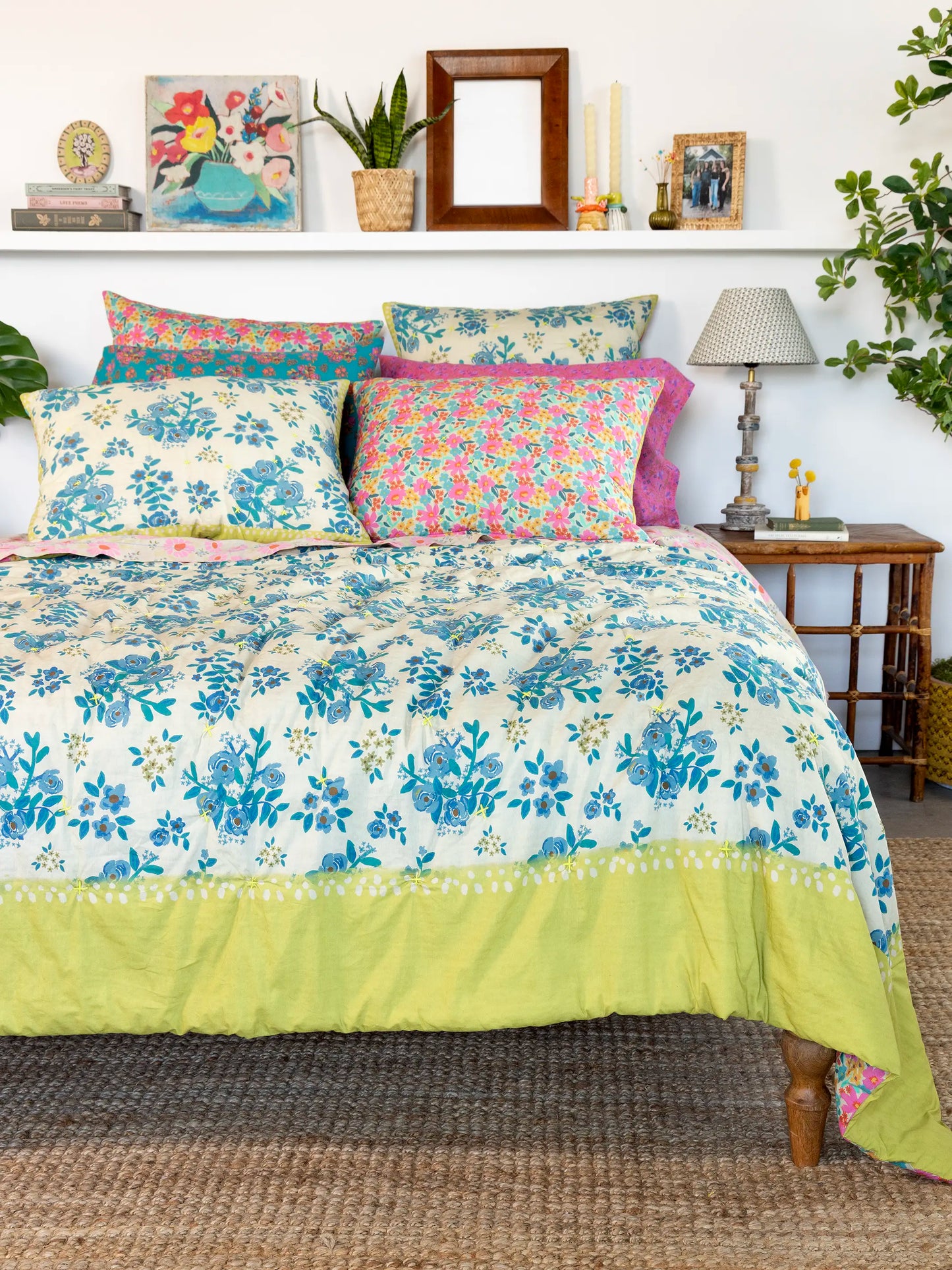 Bungalow Reversible Cotton Euro Sham - Wildflower Pop