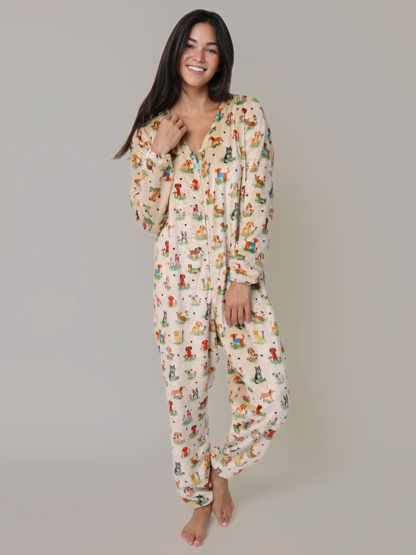 Fleece Onesie Pajamas - Dog Park