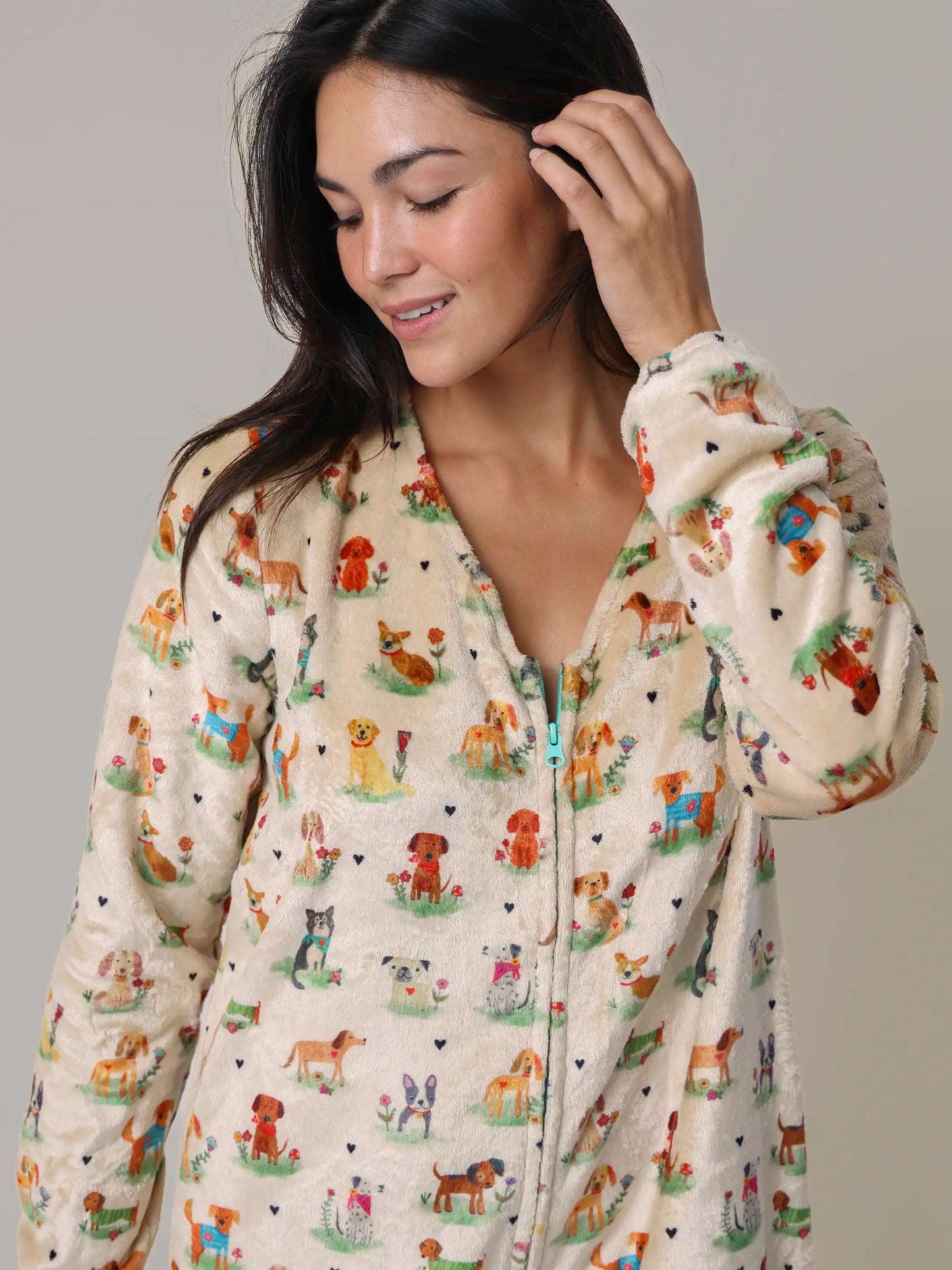 Fleece Onesie Pajamas - Dog Park