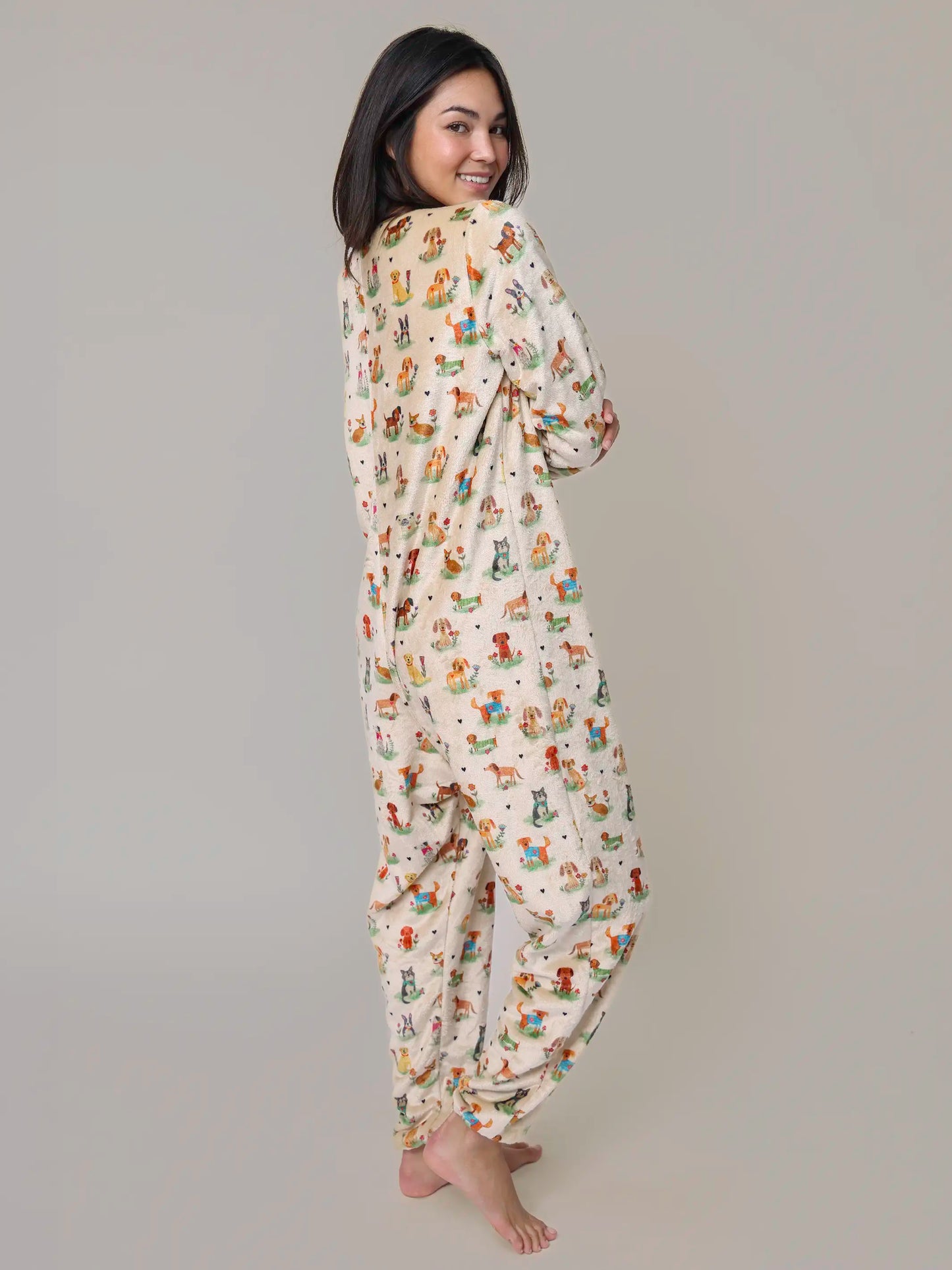 Fleece Onesie Pajamas - Dog Park