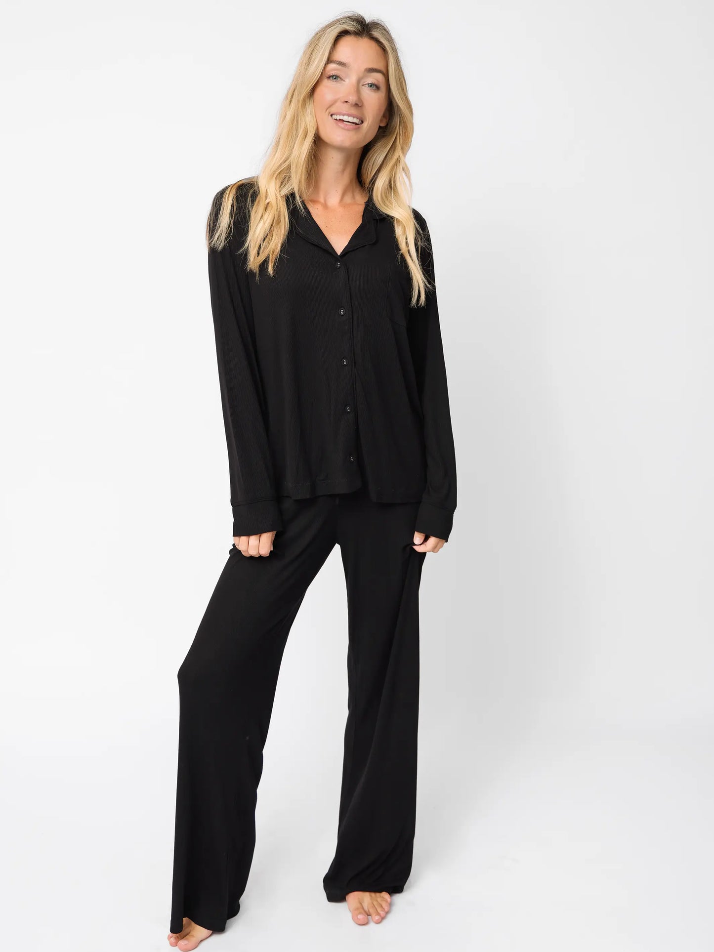 By the Fire Pajama Set - Black