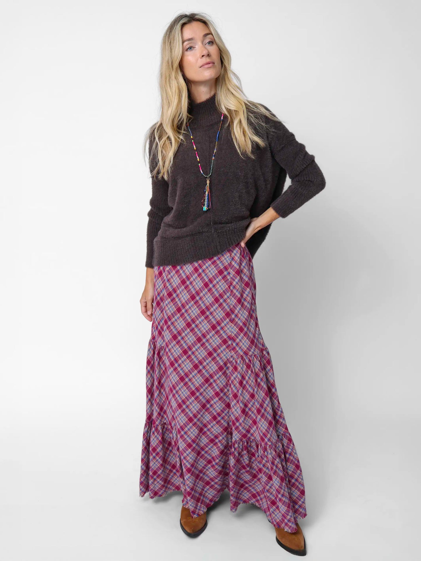 Fuzzy Turtleneck Sweater - Espresso