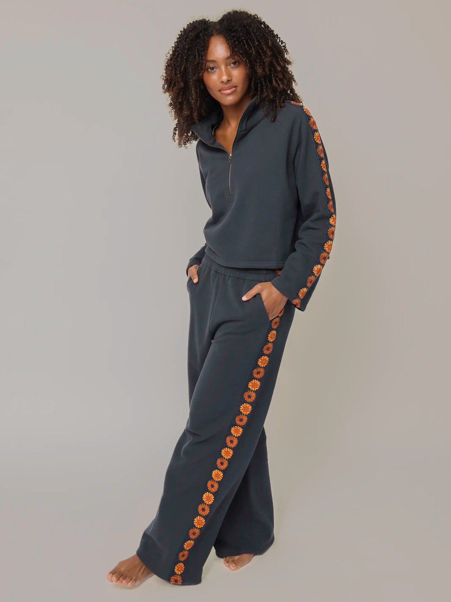 Lyvie Trim Sweatpant - Charcoal
