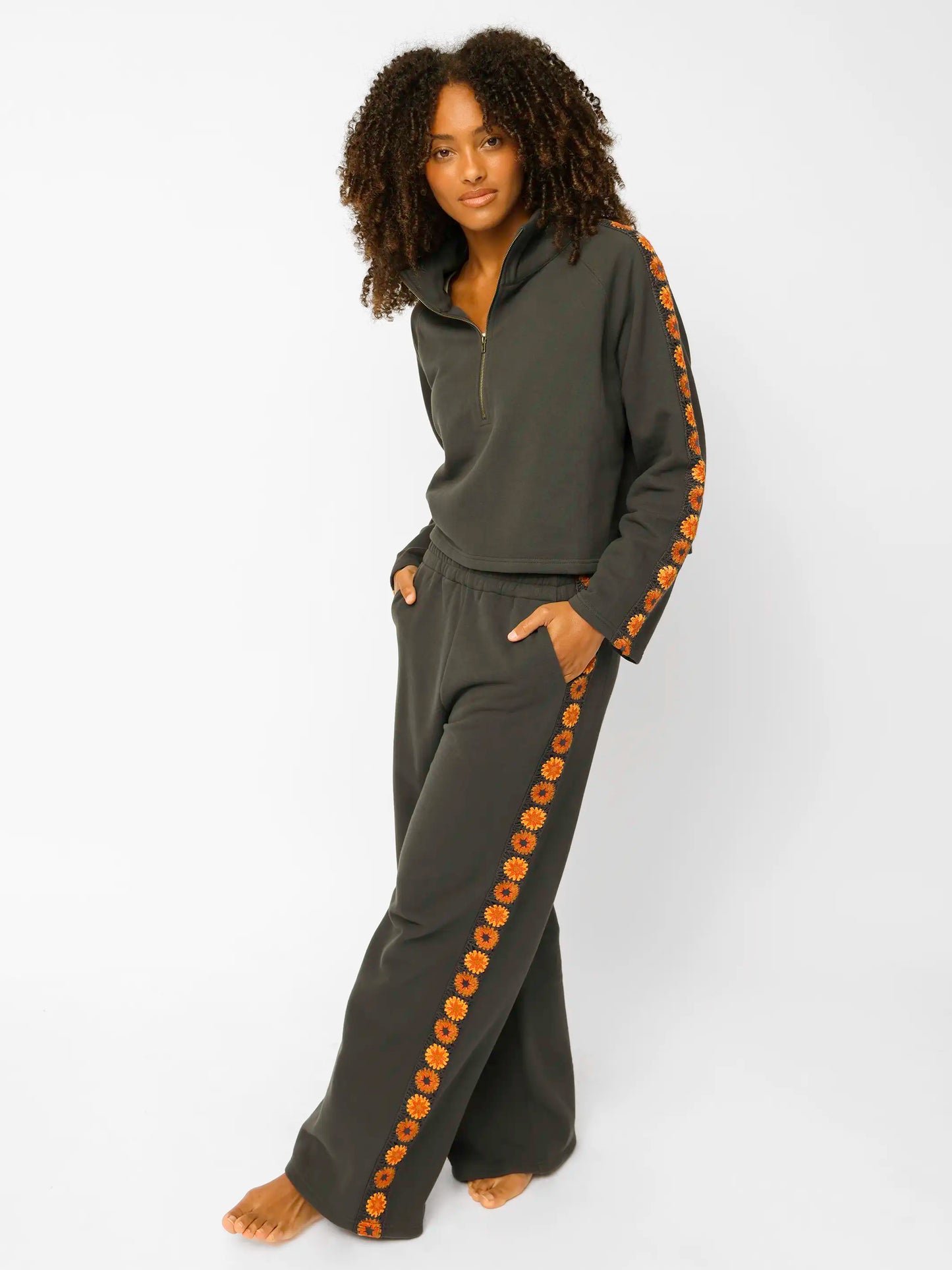 Lyvie Trim Sweatshirt - Charcoal