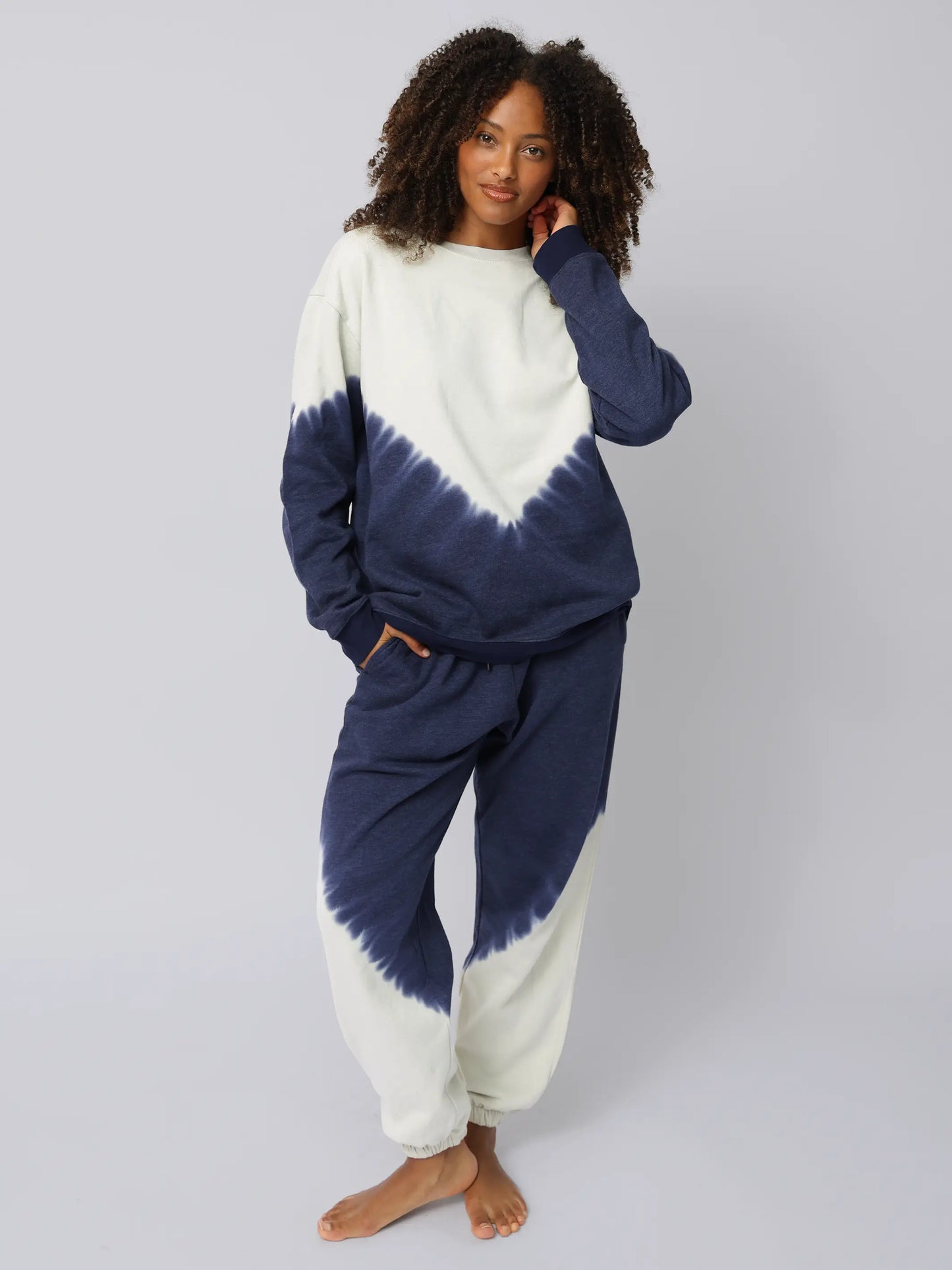 Comfy Crewneck Sweatshirt - Navy Ombre