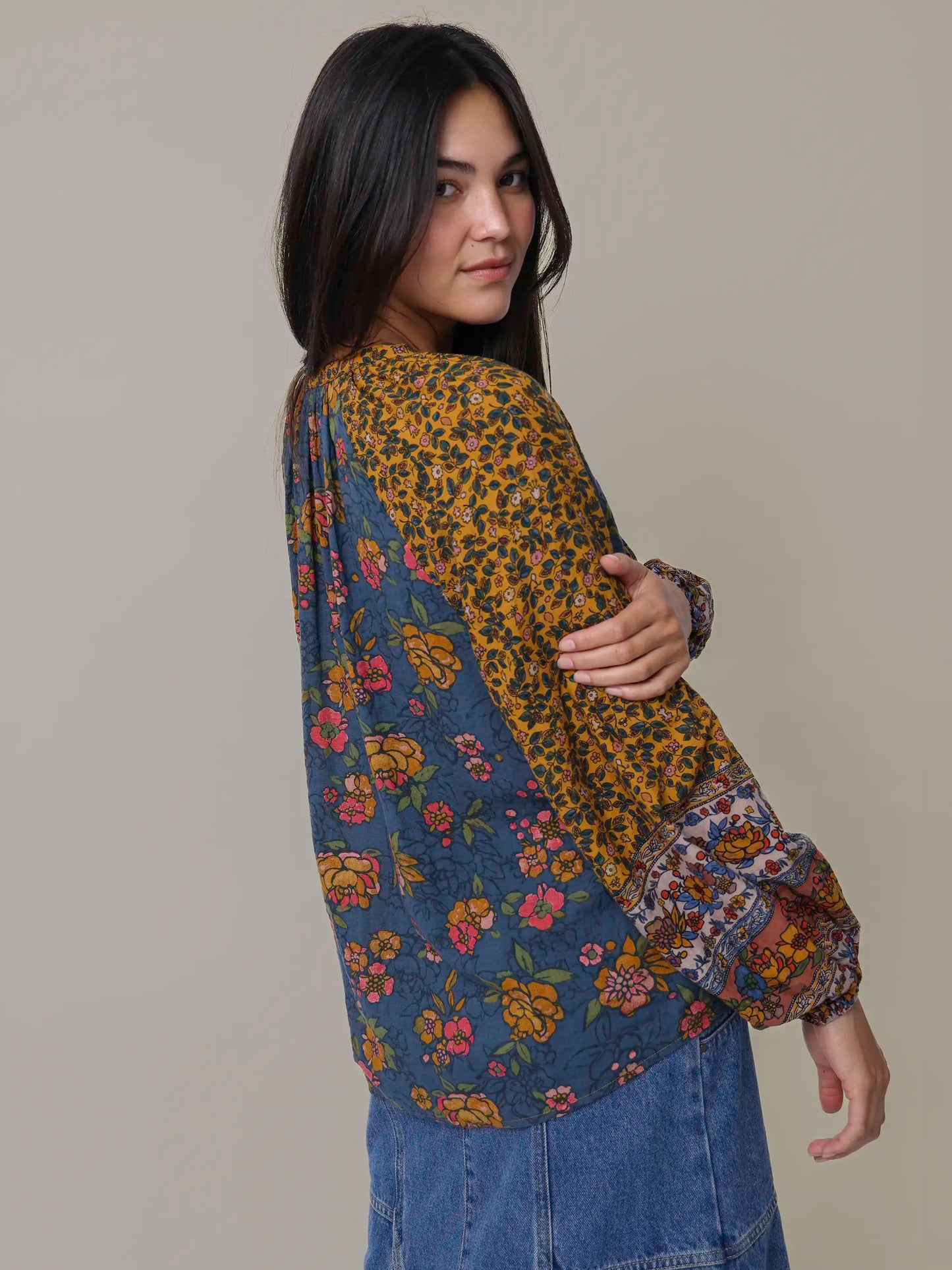 Camille Top - Riviera Batik Blue