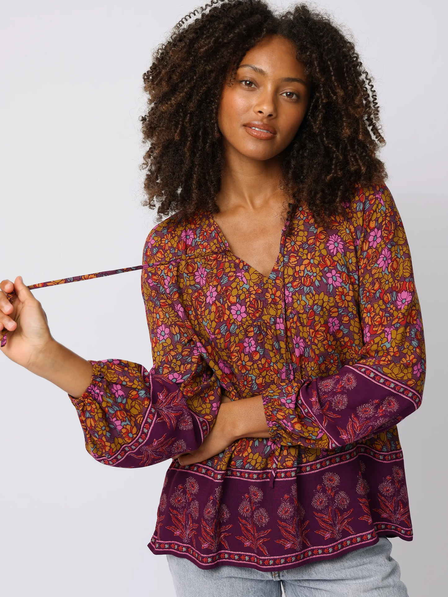 Rowan Top - Plum Lush Lilies