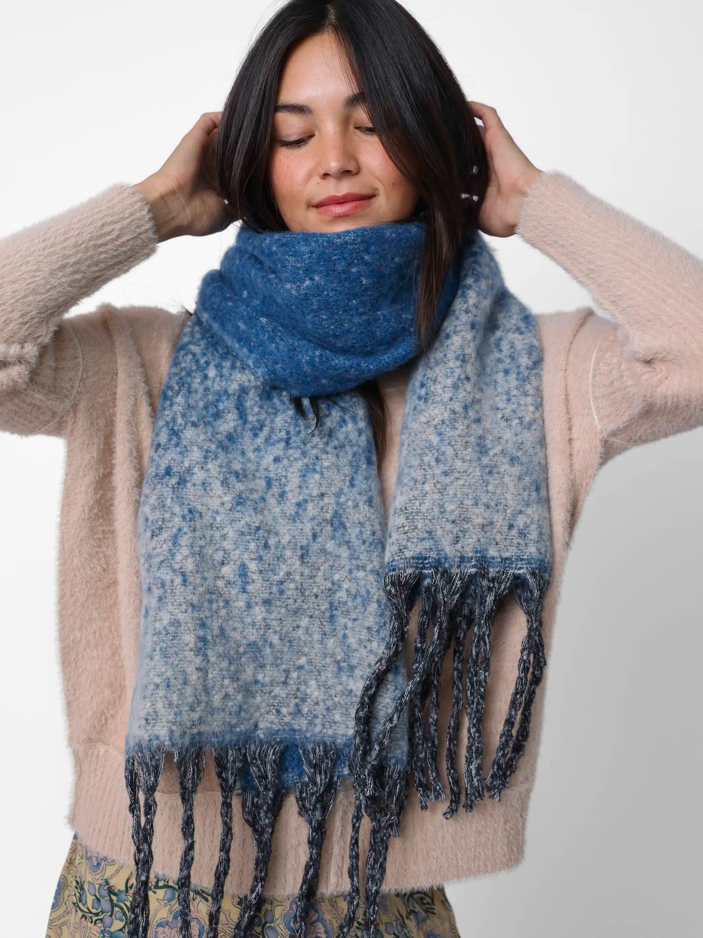 Cuddle Up Cozy Scarf - Indigo Ombre