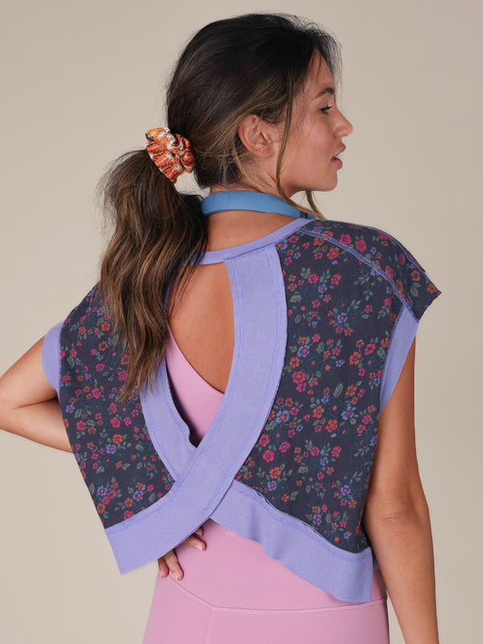 Cut It Out Cotton Tee - Charcoal Wildflowers