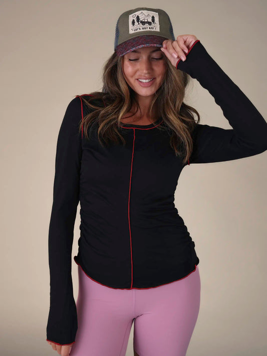 Riley Ruched Top - Black