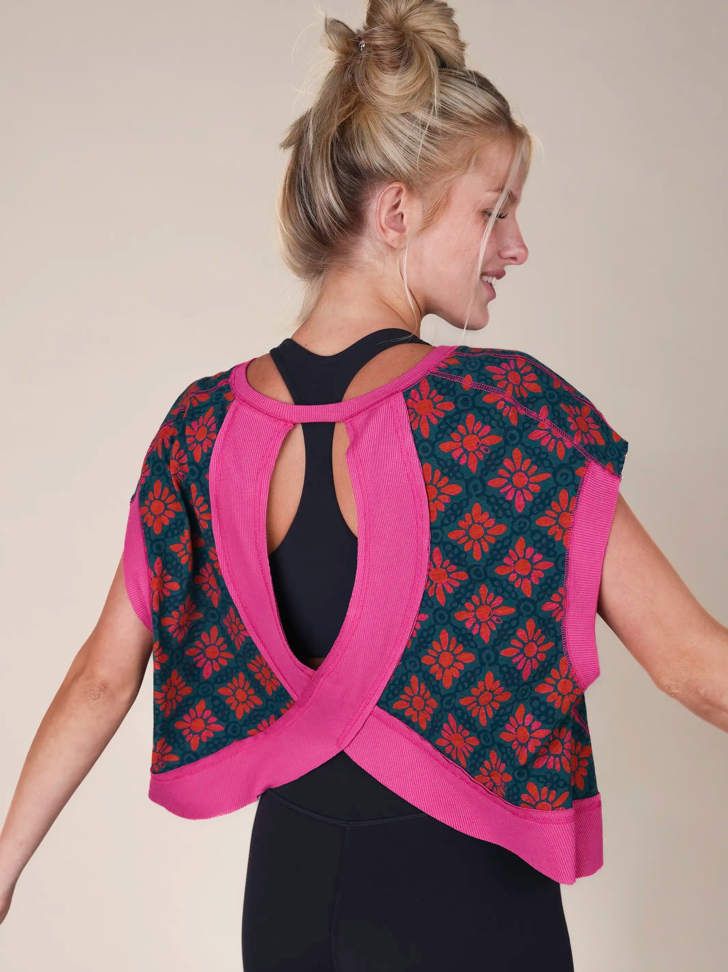 Cut It Out Cotton Tee - Emerald Painted Tiles