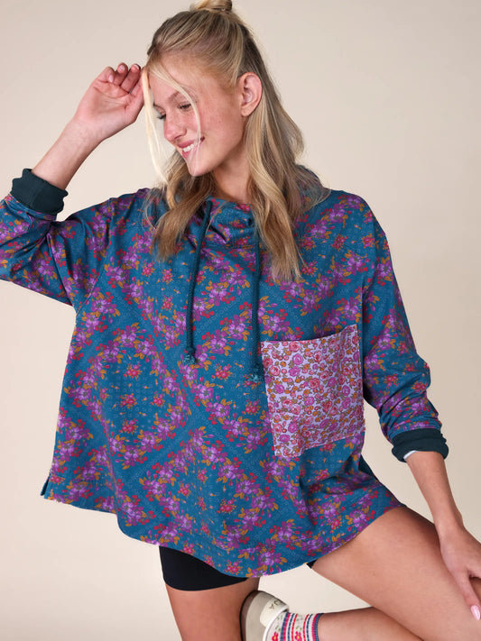 Move Free Hooded Layer - Bandana Floral Teal