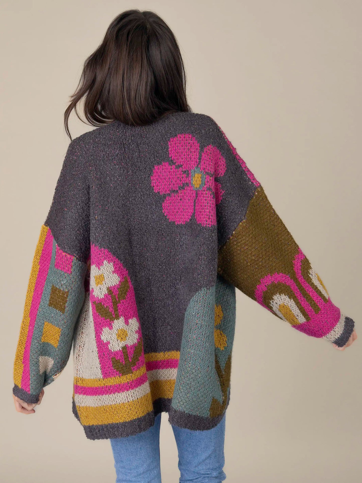 Dreamer Reversible Cardigan Sweater - Daisies