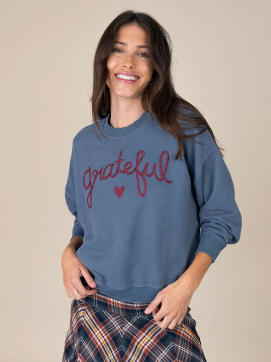 Marlowe Embroidered Sweatshirt - Grateful