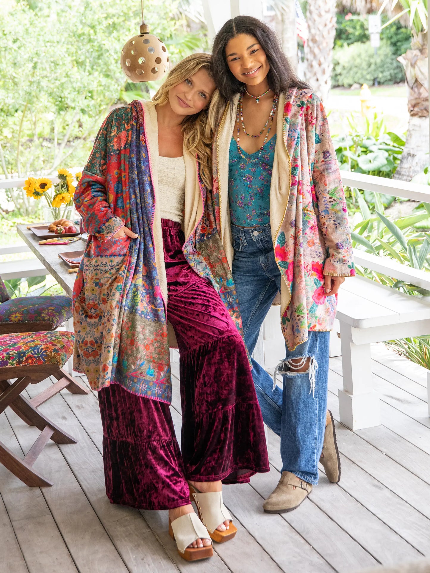 Cozy Blanket Kimono - Vintage Patchwork Long Length