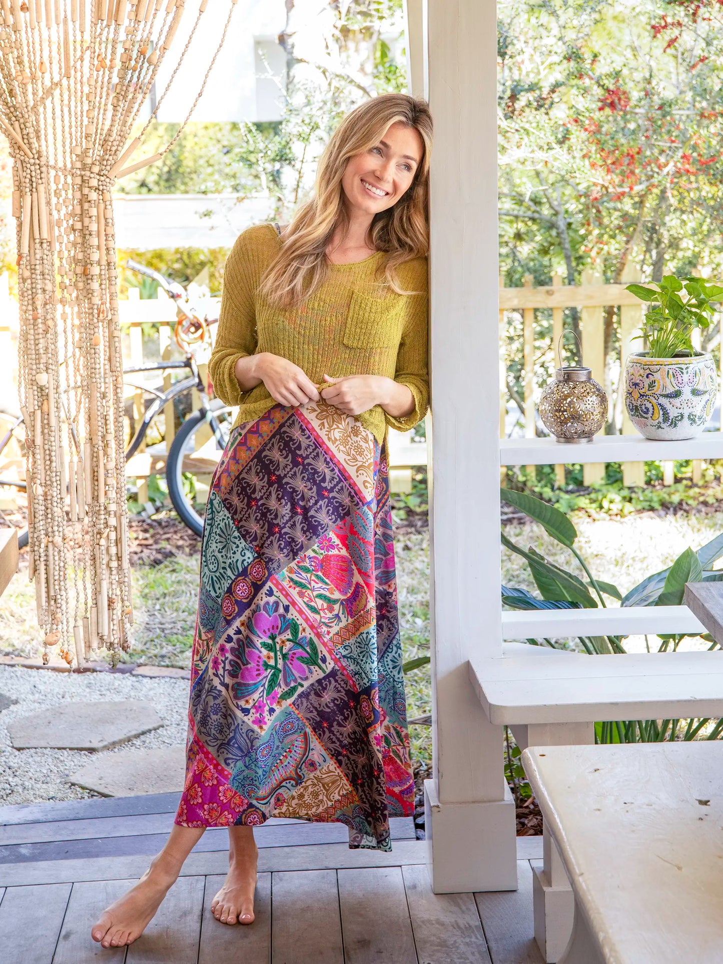 Gracie Slip Maxi Dress - Boho Blooms Patchwork