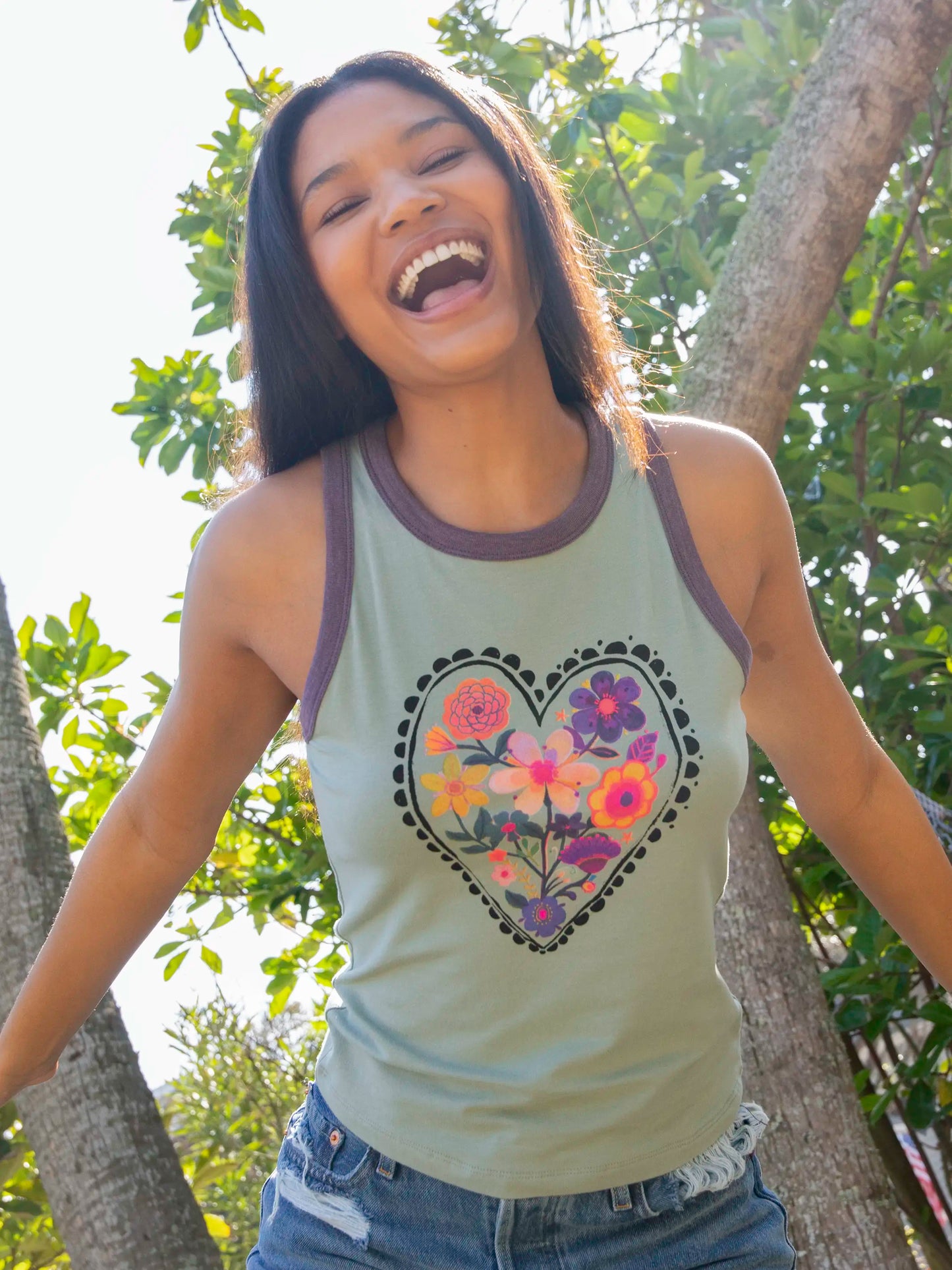 Ringer Tank Top - Bay Heart