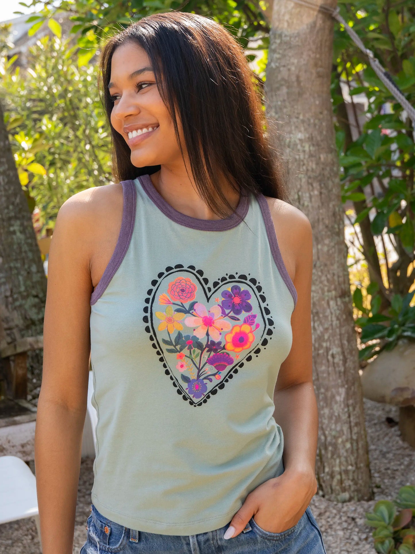 Ringer Tank Top - Bay Heart
