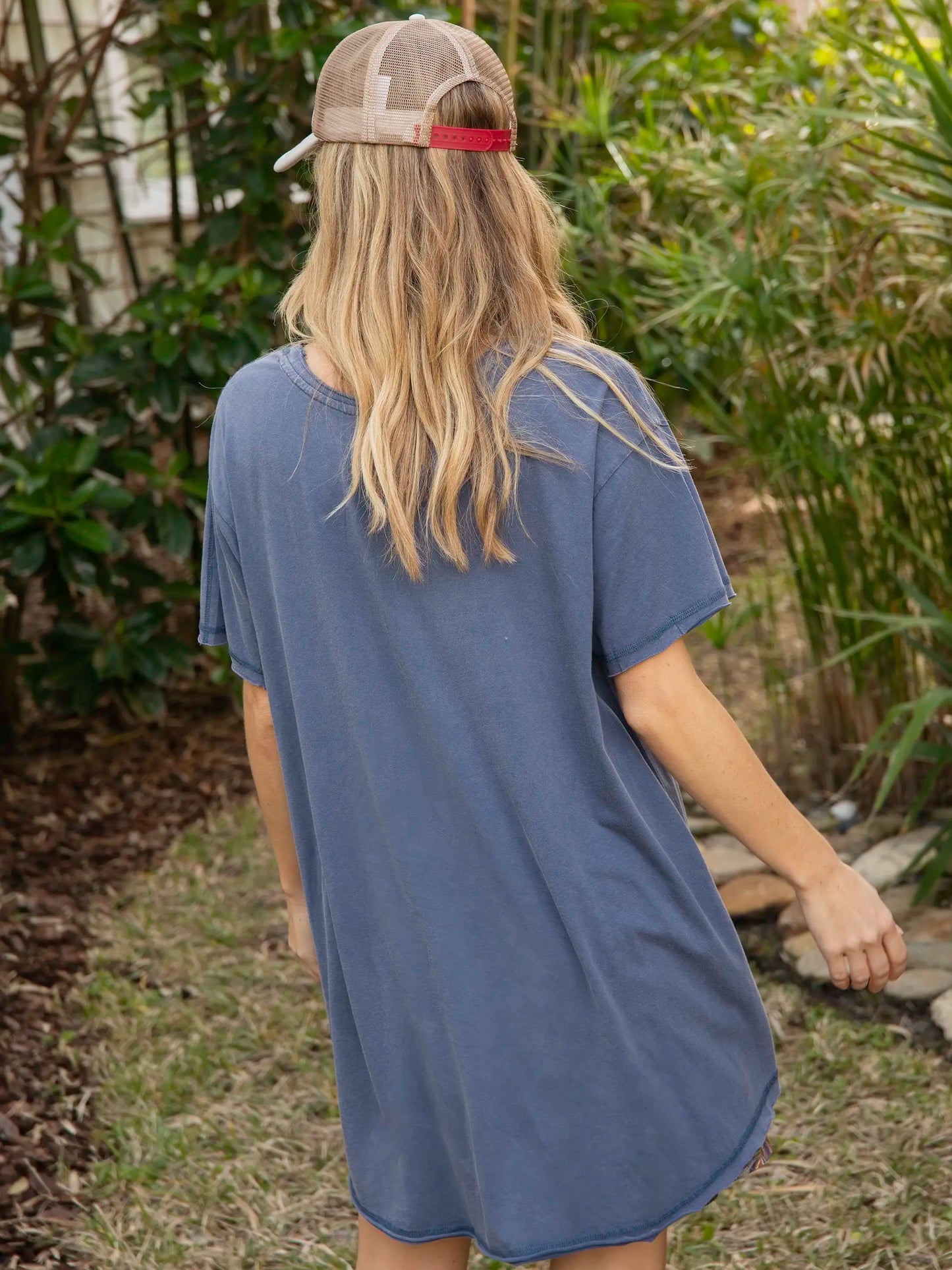 Blake Oversized Cotton Tee - Indigo