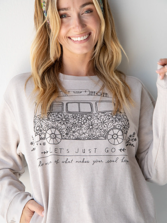 Comfy Pocket Sweatshirt - Let's Just Go Van