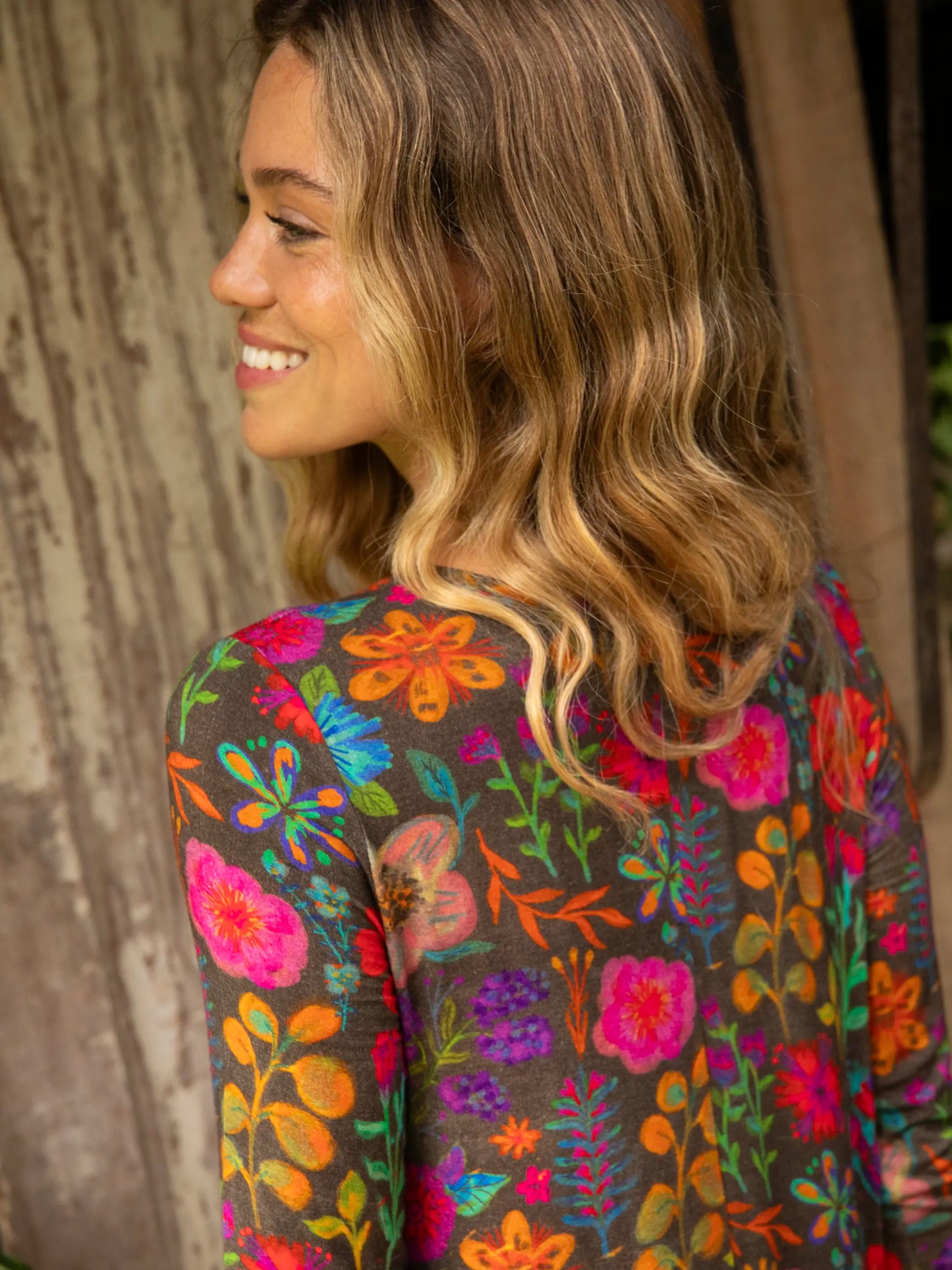 Stevie "ButterSoft" Knit Mini Dress - Rainbow Garden