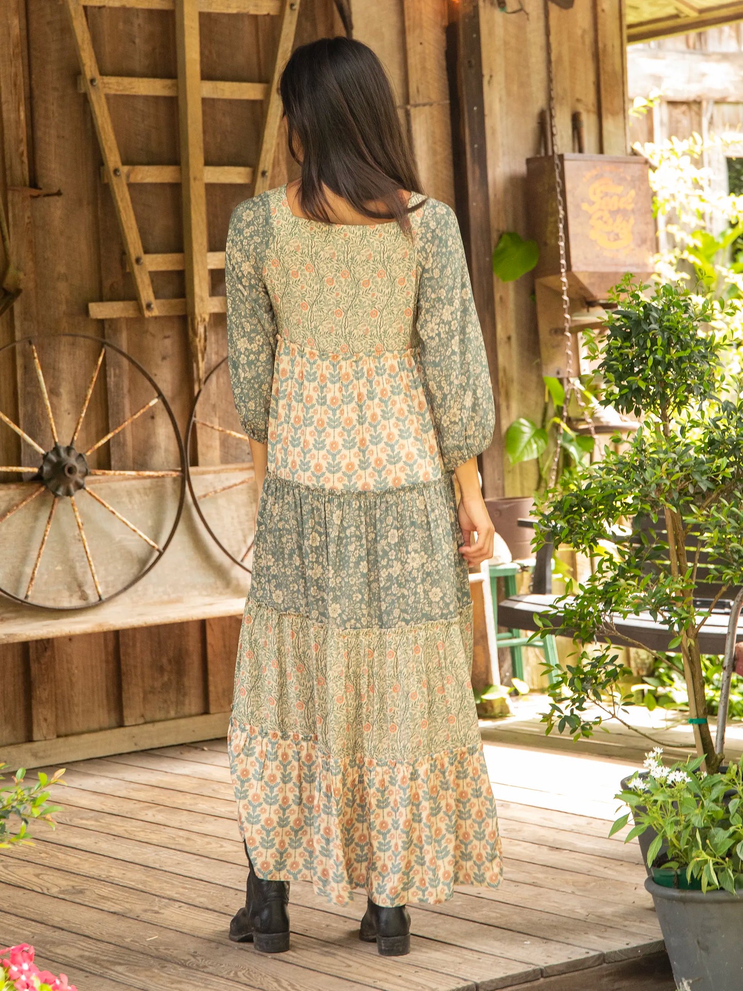 Berkley Long Sleeve Maxi Dress - Sage Bloom