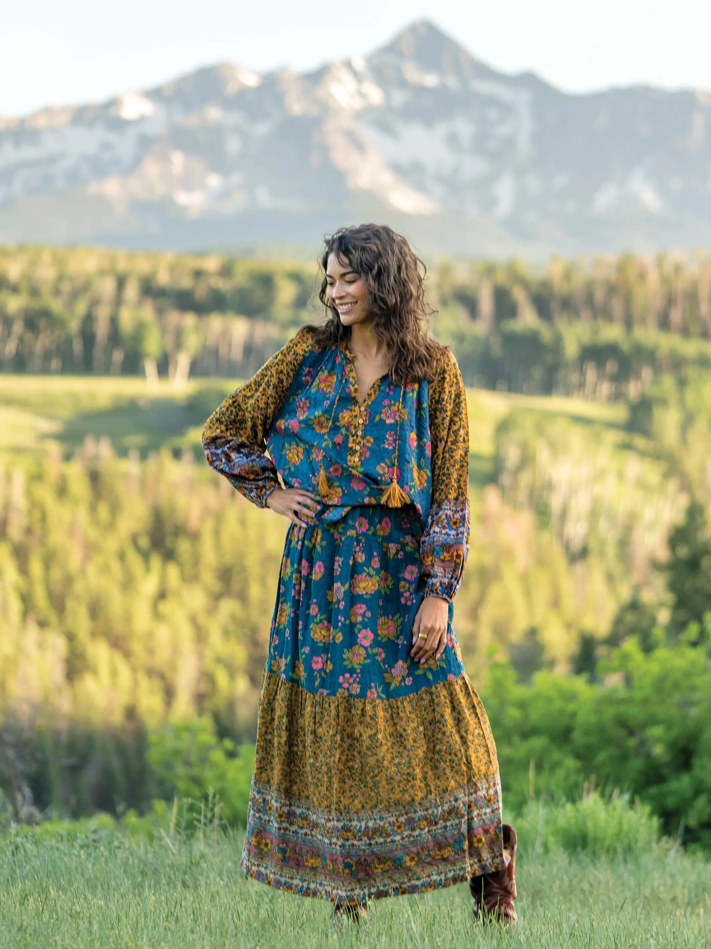 Camille Top - Riviera Batik Blue