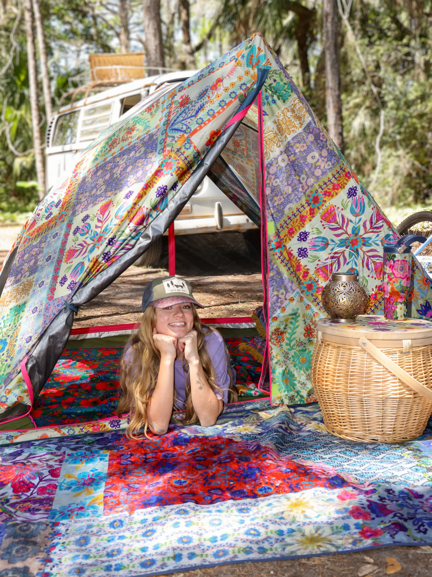Live Happy Camping Tent - Let's Just Go A-Frame