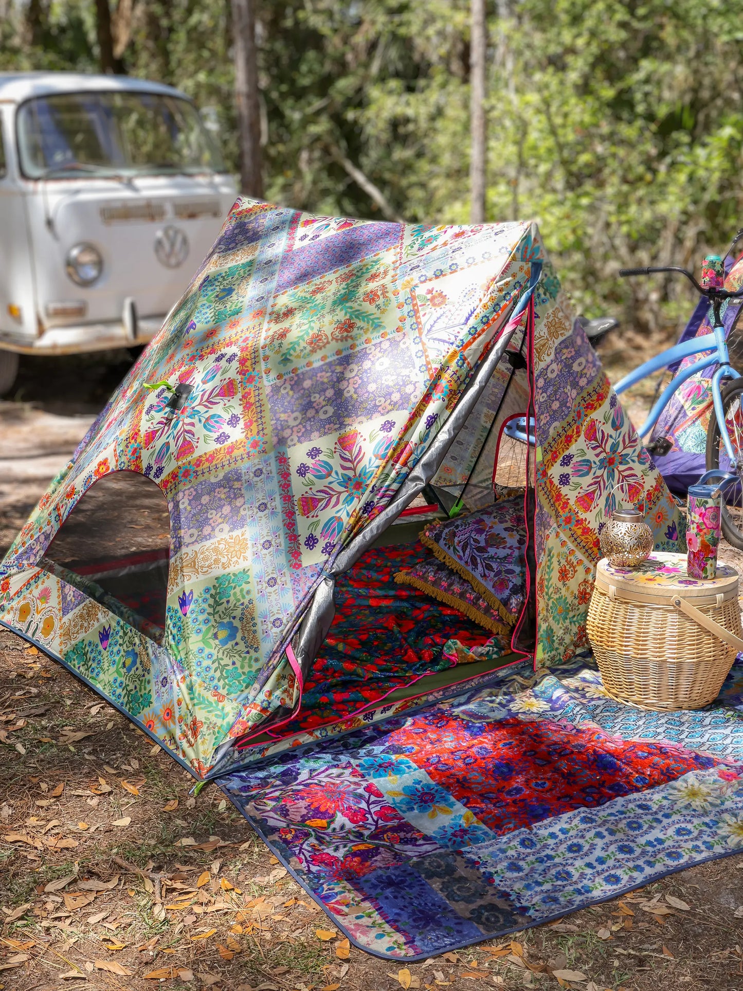 Live Happy Camping Tent - Let's Just Go A-Frame