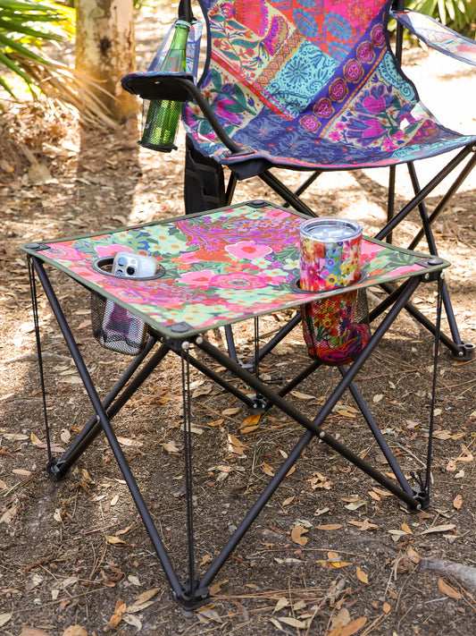 Happy Camp Table - Pink Painted Garden
