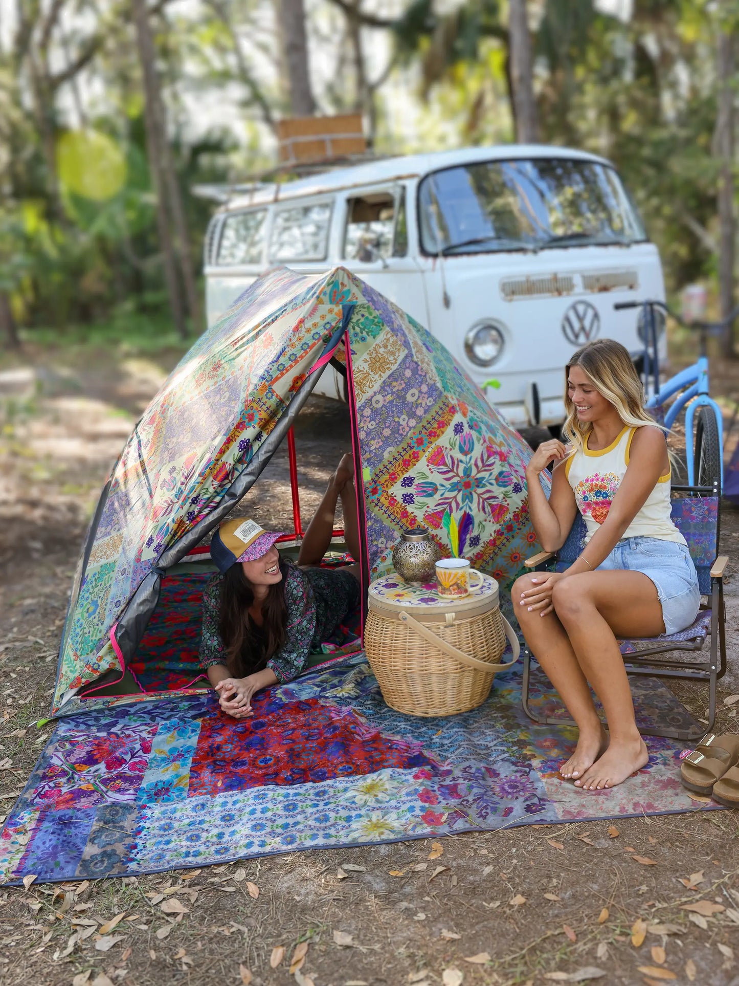Live Happy Camping Tent - Let's Just Go A-Frame