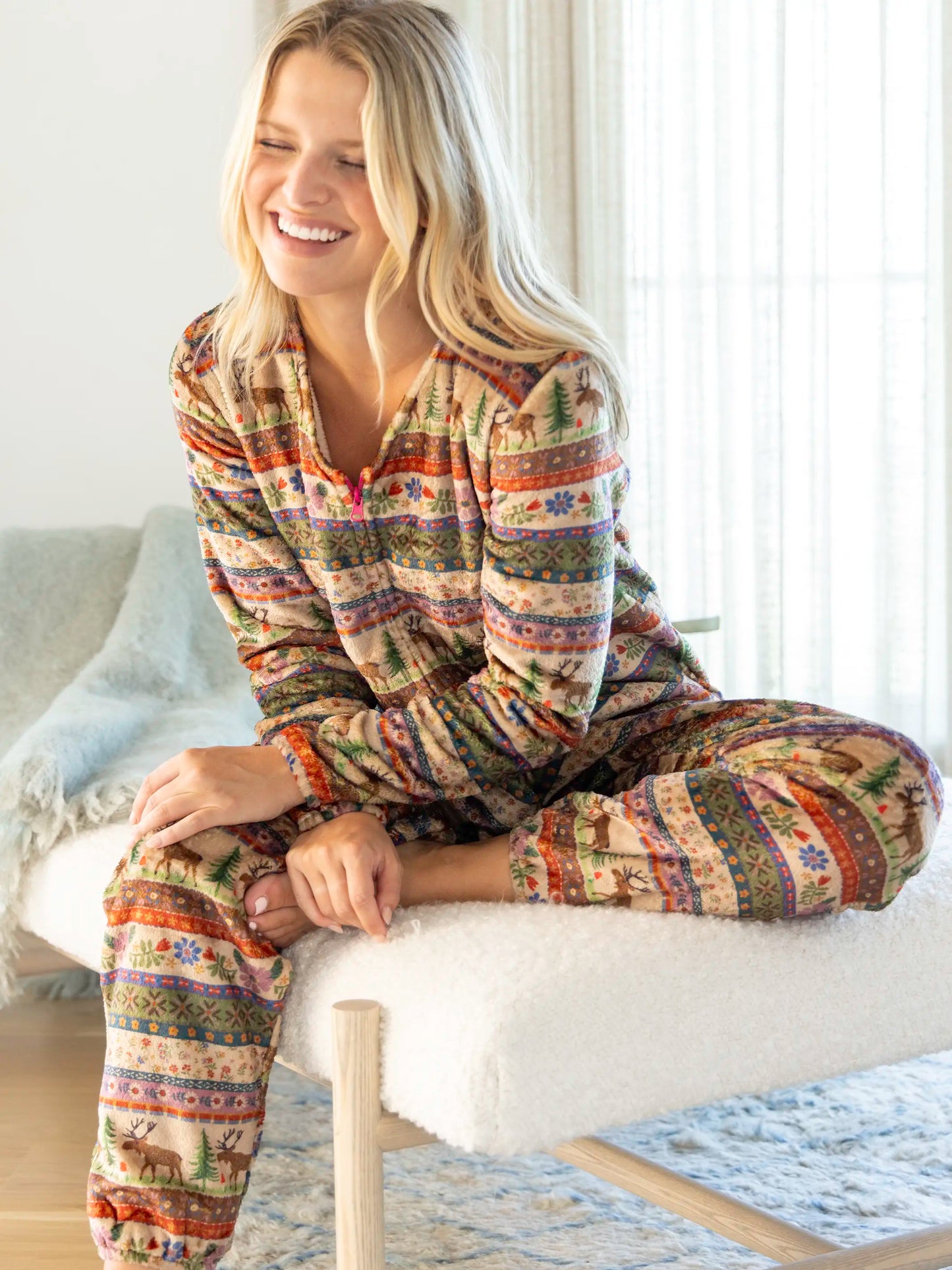 Fleece Onesie Pajamas - Moose