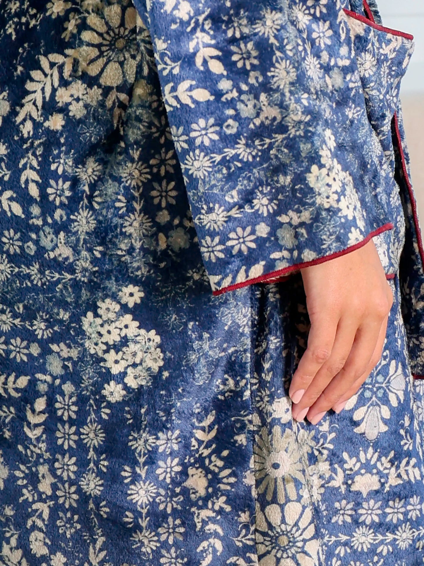 Cozy Blanket Robe - Navy Bandana Mini