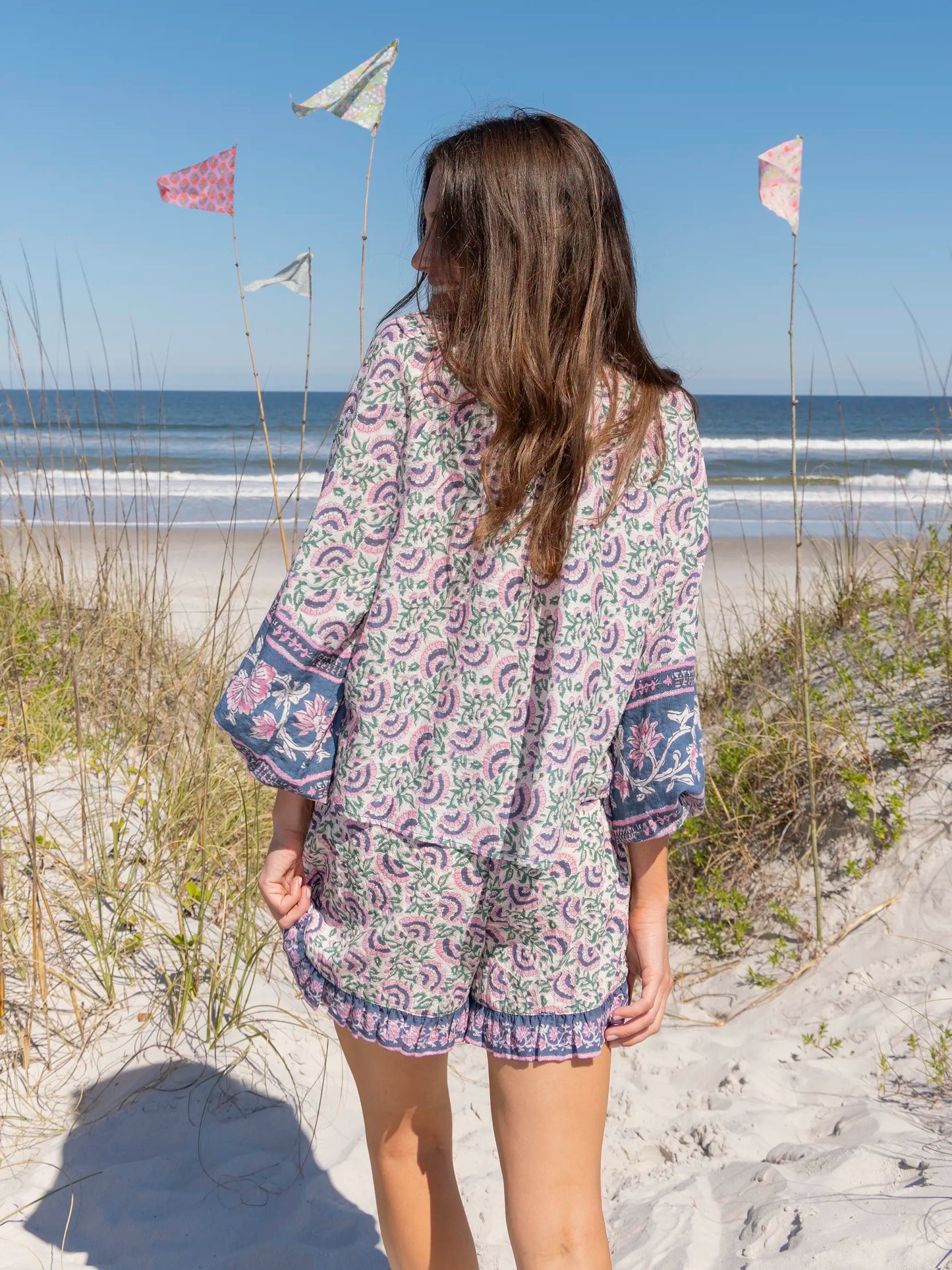 Get Up & Go Top - Purple Fan Floral