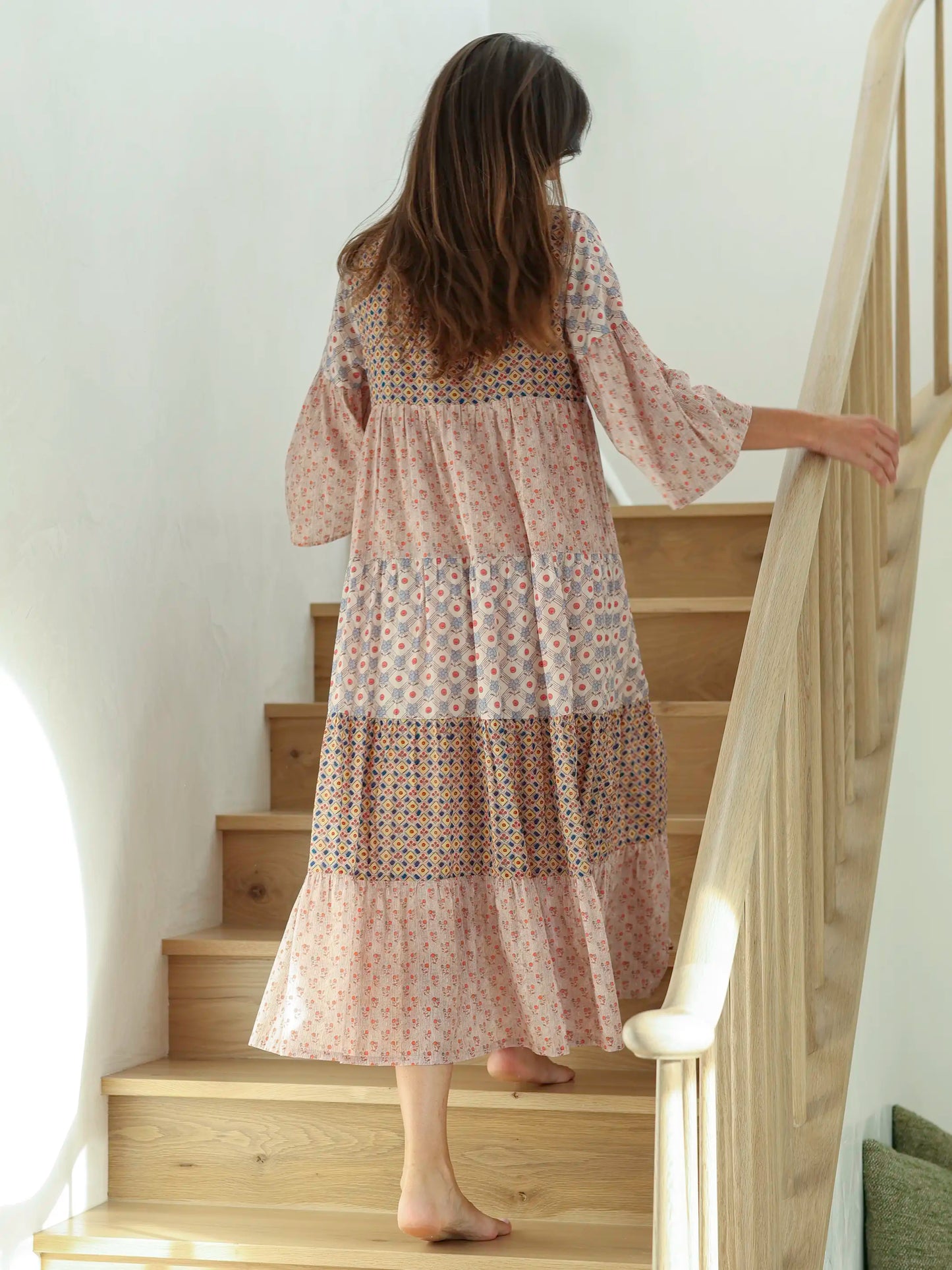 Charlotte Cotton Midi Dress - Wildflower Wonder