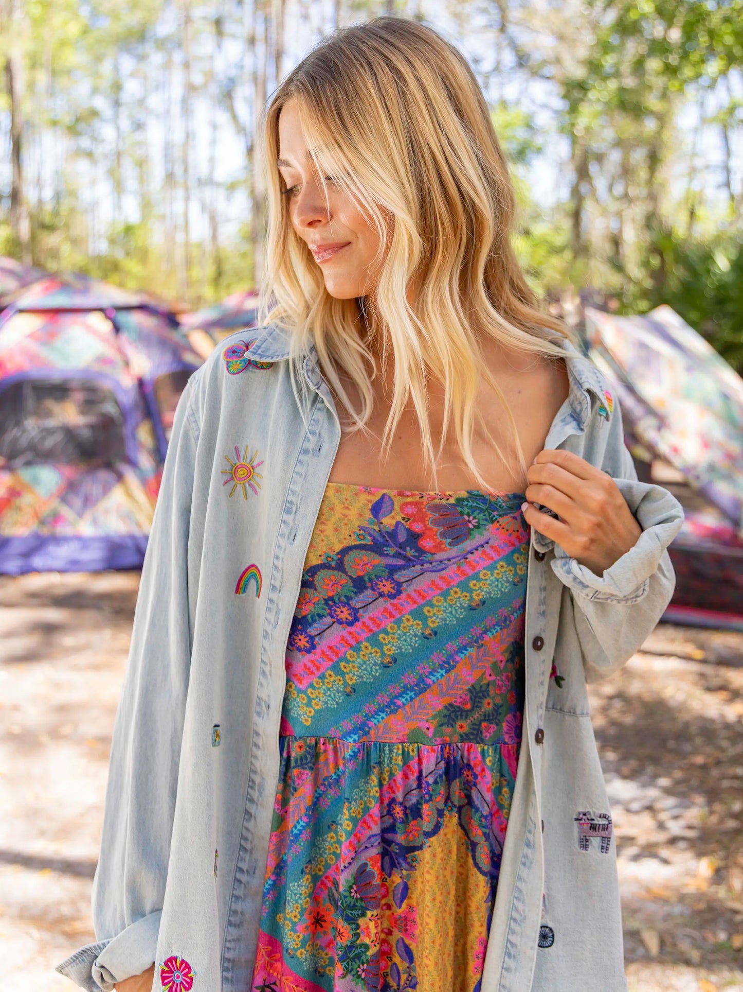 Live-In-It Knit "ButterSoft" Maxi Skirt - Rainbow Diamonds