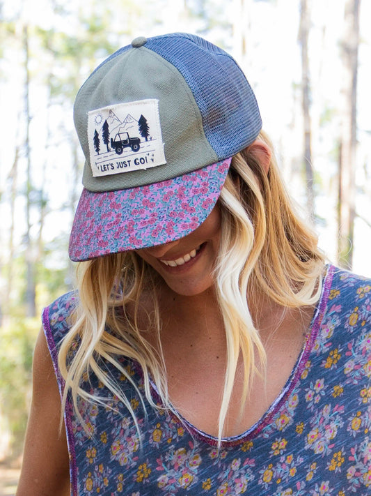 Canvas Trucker Hat - Let's Just Go Mountains