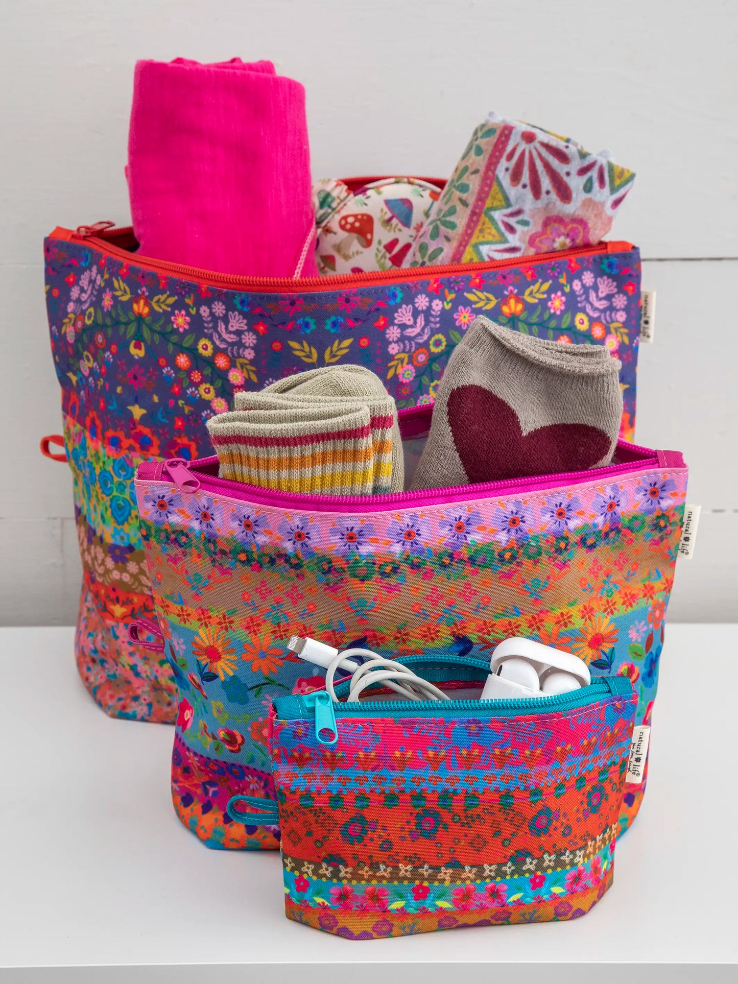 Anything & Everything Pouches, Set of 3 - Border Print