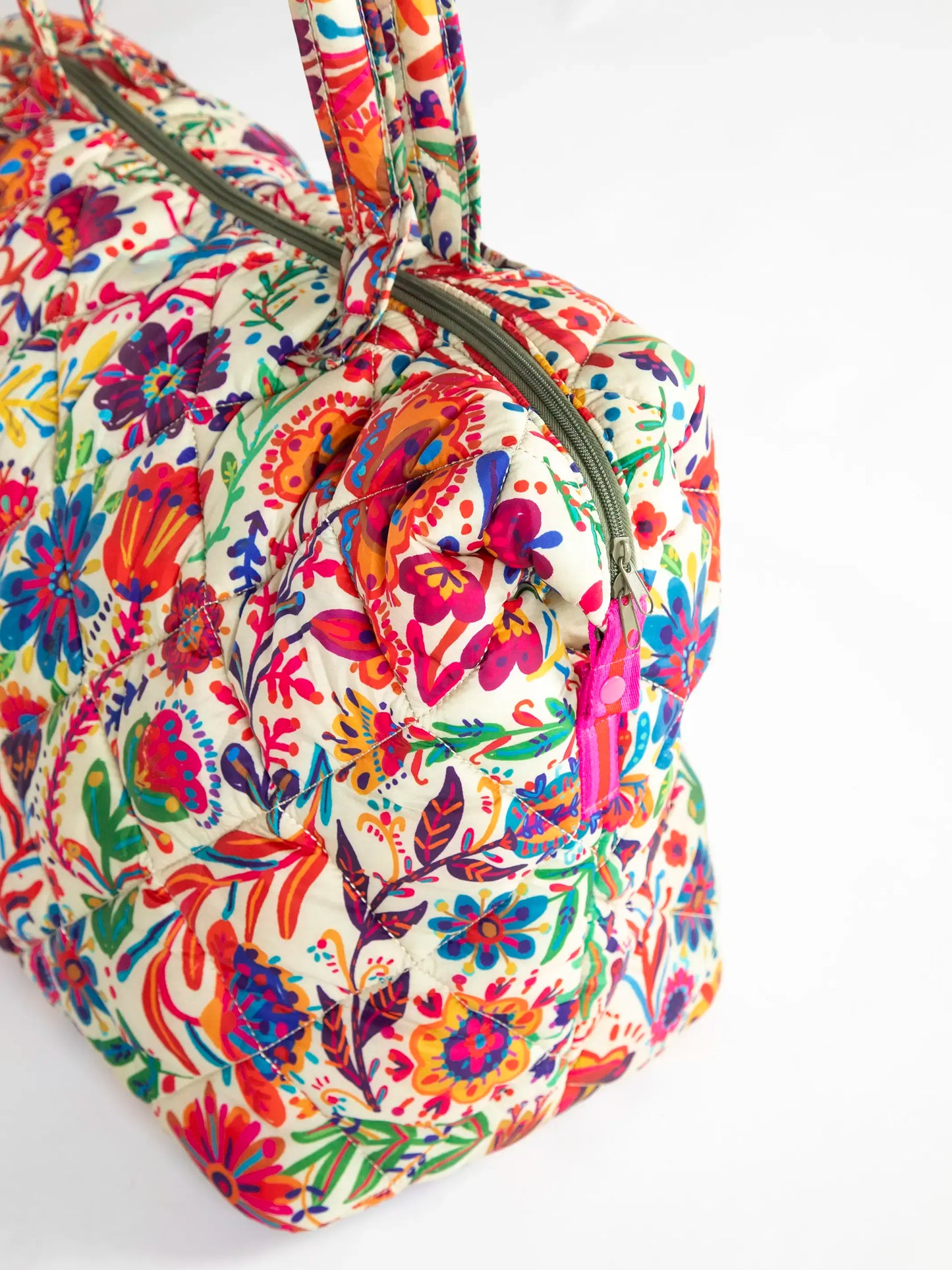 Puffy Weekender Bag - Rainbow Cream Floral