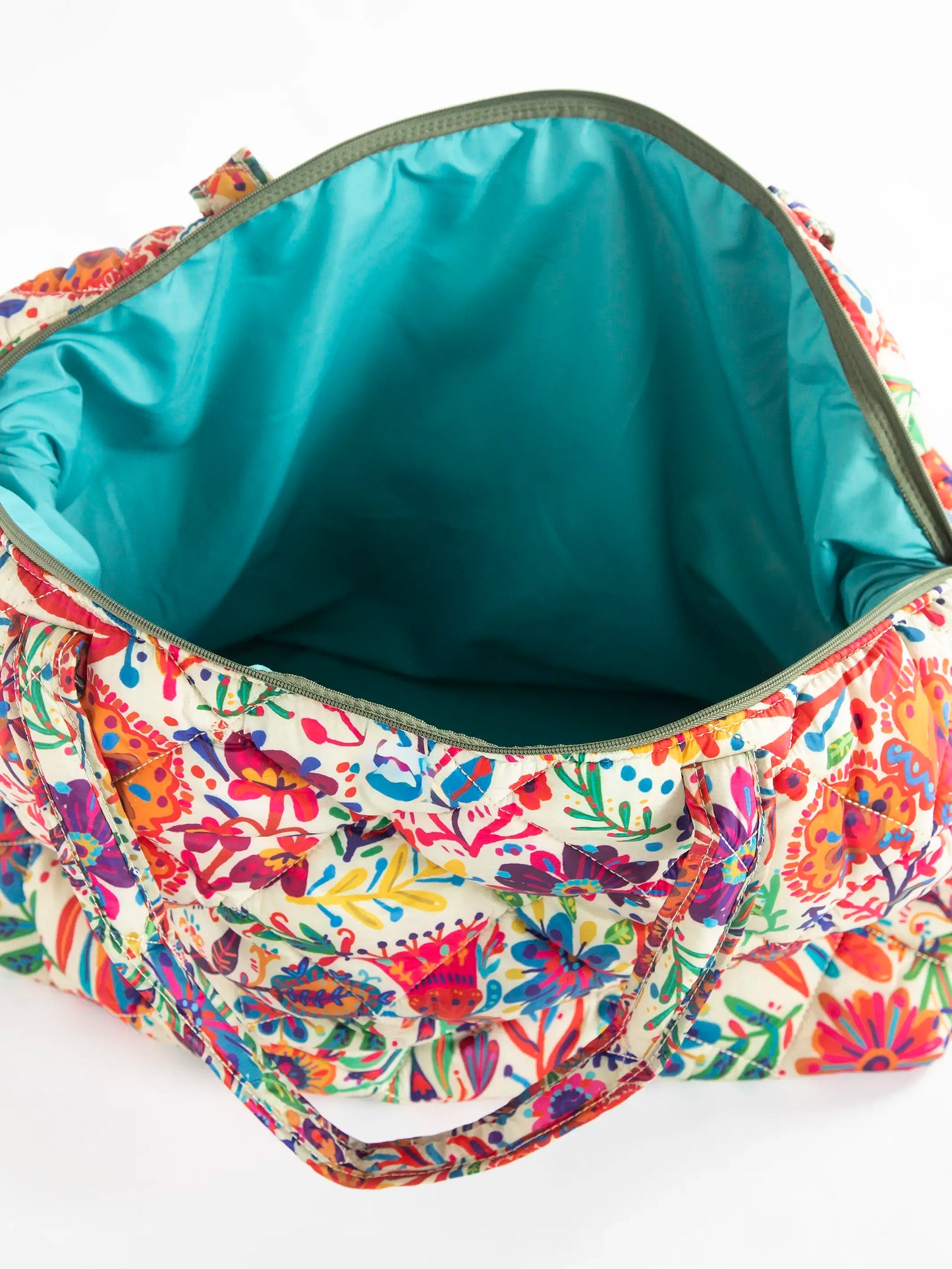 Puffy Weekender Bag - Rainbow Cream Floral